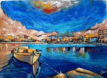 Ζωγραφική με τίτλο "The boat" από Spiros Gremo, Αυθεντικά έργα τέχνης, Ακρυλικό
