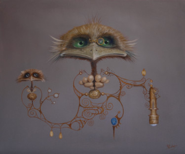 Peinture intitulée "microScoper" par Ed Schaap, Œuvre d'art originale, Huile