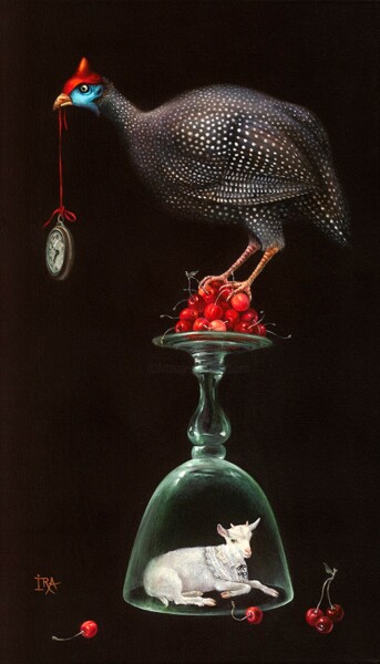 Pyramid with Cherries. Print on canvas 50 cm.