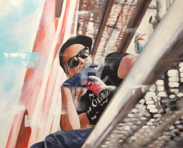 Painting titled ""Le Graffeur"" by Annie Roudet, Original Artwork, Acrylic
