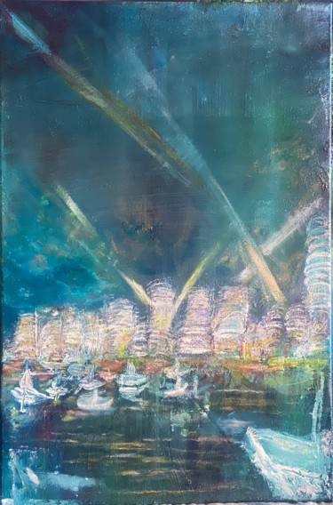 "City Night" başlıklı Tablo Надя Бойченко tarafından, Orijinal sanat, Akrilik