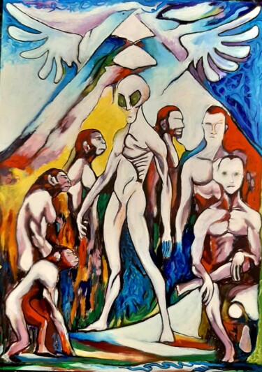 Ζωγραφική με τίτλο "New evolution" από Spiros Gremo, Αυθεντικά έργα τέχνης, Ακρυλικό