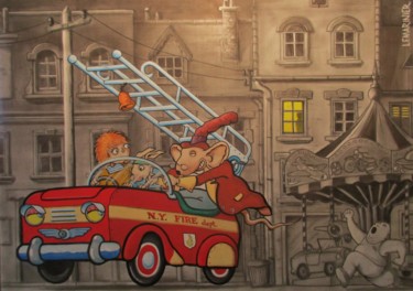 Peinture intitulée "Au voleur !!!" par Philippe Lemarinier, Œuvre d'art originale, Acrylique
