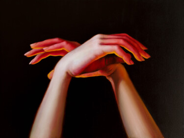 Peinture intitulée "Hands in the light" par Dmytro Bryzhak, Œuvre d'art originale, Huile