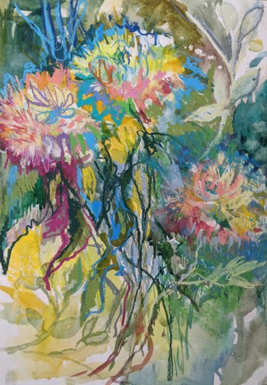 dance of flowers Malerei mit dem Titel "dance of flowers" von Irina Kindritska, Original-Kunstwerk, Pastell