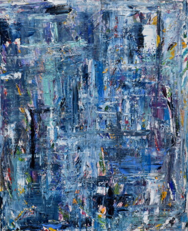 Peinture intitulée "L'eau" par Geneviève Lamya Pous, Œuvre d'art originale, Huile Monté sur Châssis en bois