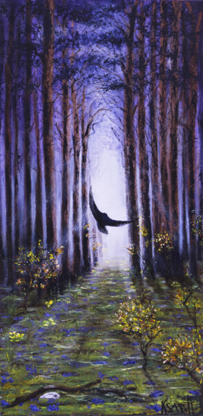 Painting titled "Reaper" by Ksanti, Original Artwork, Oil Mounted on Wood Stretcher frame