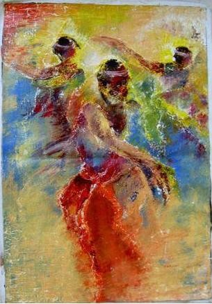 Painting titled "Rwandese Sensation" by Secolli, Original Artwork