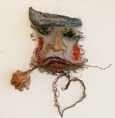 Men in love Wire mesh sculpture 3d Metal wall hanging art 「Men in love Wire me…」というタイトルの彫刻 Anetta Hayatによって, オリジナルのアートワーク, 金属