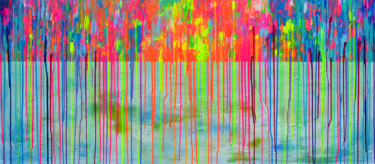 Schilderij getiteld "Rainbow Clouds" door Tiberiu Soos, Origineel Kunstwerk, Acryl