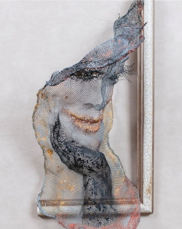 Metal Wall Marlene Dietrich portrait Original Unique 3d art 「Metal Wall Marlene…」というタイトルの彫刻 Anetta Hayatによって, オリジナルのアートワーク, 金属