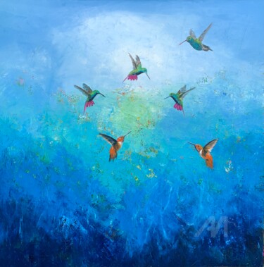 Malerei mit dem Titel "Surrender To Love II" von Laure Bury, Original-Kunstwerk, Öl Auf Keilrahmen aus Holz montiert