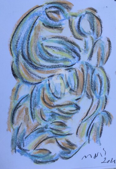 Drawing titled "Bapi" by Mavis, Original Artwork, Pastel