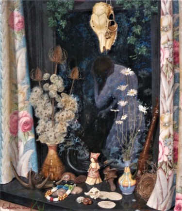 My Window Painting titled "My Window" by Edwin Loftus, Original Artwork, Oil Mounted on Wood Stretcher frame