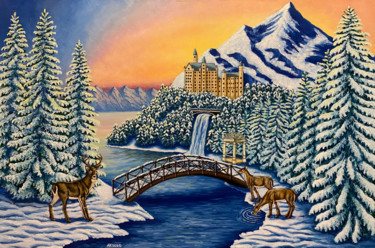 Pintura titulada "Winter Holidays" por Anastasia Kurganova, Obra de arte original, Oleo