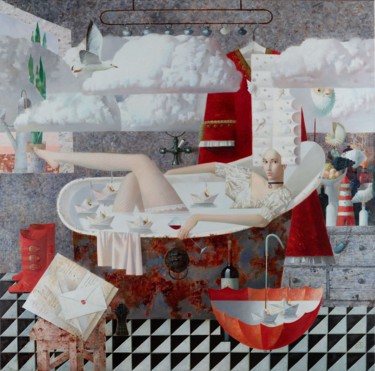 绘画 标题为“Cloudy day or lette…” 由Anna Berezovskaya, 原创艺术品, 油