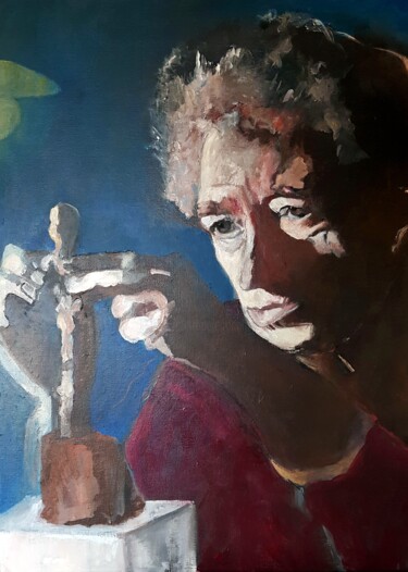 Peinture intitulée "Alberto Giacometti" par Rosemay Dahan, Œuvre d'art originale, Acrylique