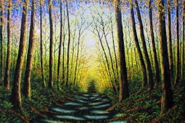 Painting titled "Patterns Of Forest…" by Hazel Thomson, Original Artwork, Oil