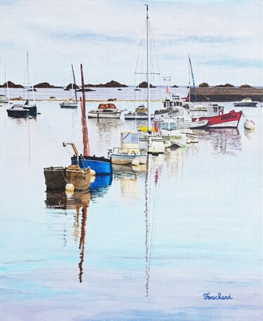 Peinture intitulée "Mouillage au Guilvi…" par Patrice Fouchard, Œuvre d'art originale, Acrylique