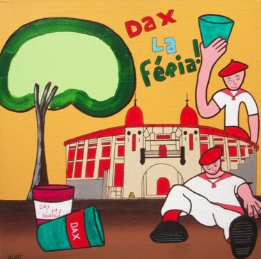 绘画 标题为“Tableau Naif Férias…” 由Didier Dordeins, 原创艺术品, 丙烯 安装在木质担架架上