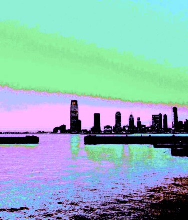 「New Jersey Skyline…」というタイトルの写真撮影 Ken Lernerによって, オリジナルのアートワーク, デジタル