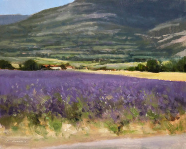 Lavandes vers Ribiers Peinture intitulée "Lavandes vers Ribie…" par Pascal Giroud, Œuvre d'art originale, Huile