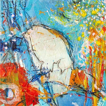 Peinture intitulée "Jardins cosmiques,…" par Élisabeth Augendre Moreau, Œuvre d'art originale, Acrylique Monté sur Carton