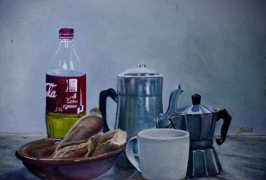 Painting titled "Huile d'olive dans…" by Sls, Original Artwork, Acrylic