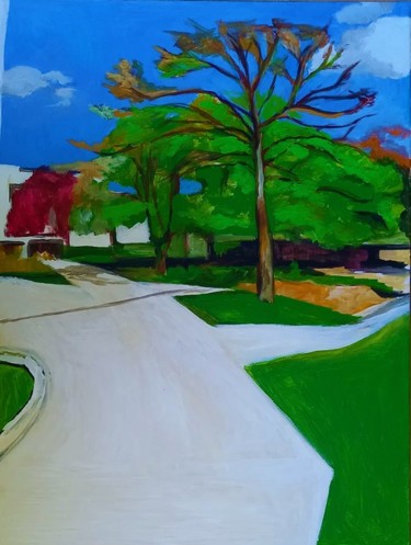 Peinture intitulée "Au jardin Benjamin…" par Mokodu Fall, Œuvre d'art originale, Acrylique