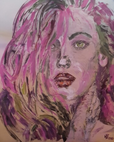 La couleur rose du vent printanier Painting titled "La couleur rose du…" by Hélène De Tyndare, Original Artwork, Oil