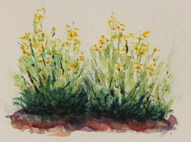 "Massif de fleurs du…" başlıklı Resim René Blanchet tarafından, Orijinal sanat, Mürekkep
