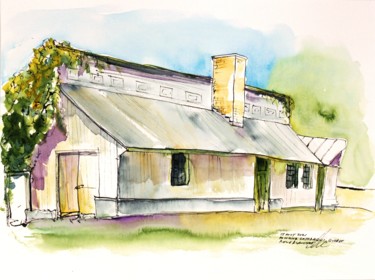 Bâtiment de l'ancienne serre du domaine Cataraqui à Québec Drawing titled "Bâtiment de l'ancie…" by René Blanchet, Original Artwork, Ink