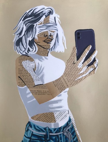 Collages titled "Placebo" by Annabelle Amory, Original Artwork, Acrylic