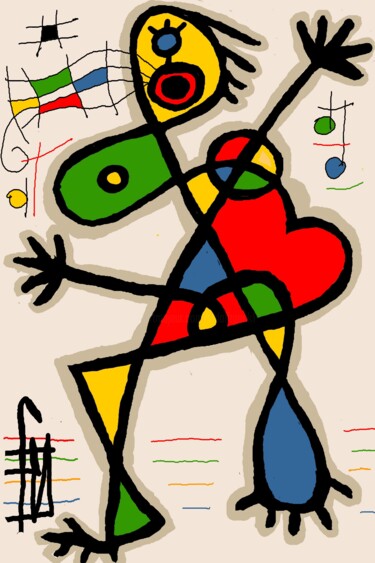 Digitale Kunst getiteld "la chanteuse" door Franck Vidal, Origineel Kunstwerk, Digitaal Schilderwerk