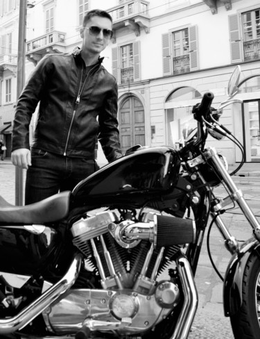 Photography titled "Man on the motorcyc…" by Magico110, Original Artwork, Digital Photography