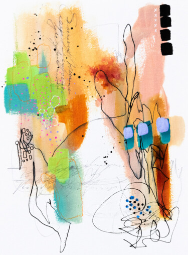 Painting titled "Promenade urbaine" by Chantal Proulx, Original Artwork, Acrylic