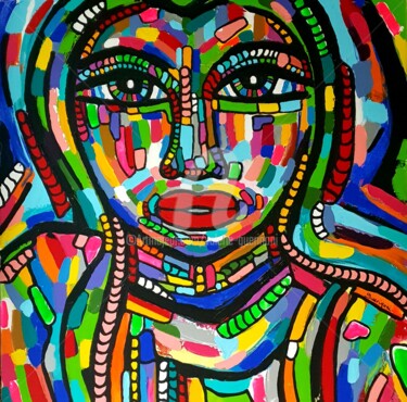 Douceur colorée. Peinture intitulée "Douceur colorée." par Valérie Guerinoni, Œuvre d'art originale, Acrylique Monté sur Châssis en bois
