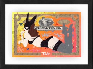 「The Lady with Bunny…」というタイトルの絵画 Socrateによって, オリジナルのアートワーク, スプレー式塗料
