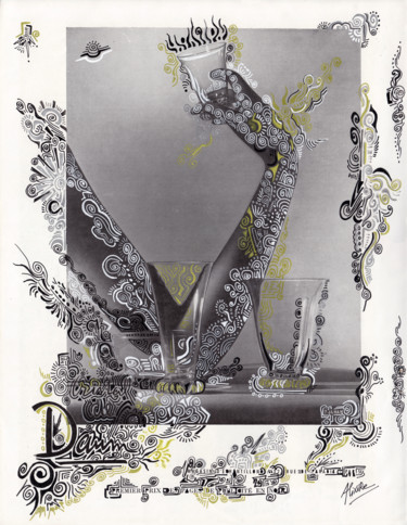 Dessin intitulée "Daum" par Alixire, Œuvre d'art originale, Stylo à bille