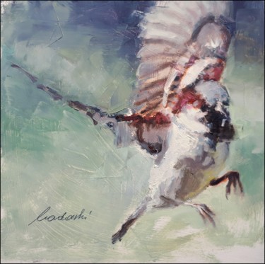 Painting titled "W zawieszeniu" by Kazimierz Mordarski, Original Artwork, Oil