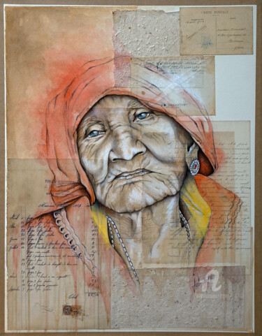 Mélancolie au Rajastan 绘画 标题为“Mélancolie au Rajas…” 由Bérengère Labarthe (Lab-Art), 原创艺术品, 圆珠笔