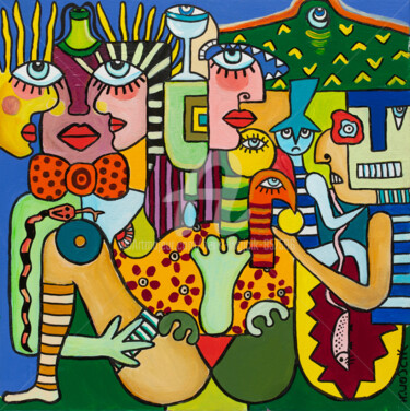 Peinture intitulée "GOUTTE à GOUTTE" par Henri Wojcik, Œuvre d'art originale, Acrylique