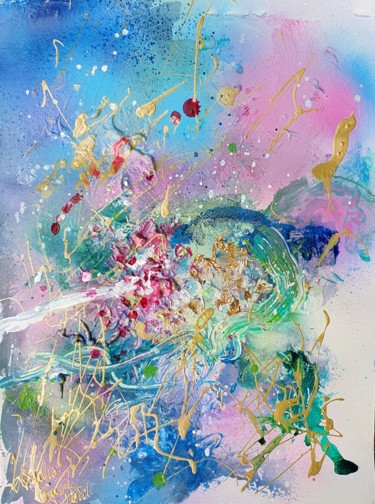 Pittura intitolato "The golden secret i…" da Ursula Gnech, Opera d'arte originale, Acrilico