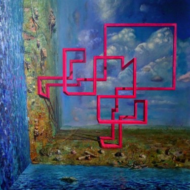 Serie: Lugares vectoriales Peinture intitulée "Serie: Lugares vect…" par Victor Manuel Ojeda Collado, Œuvre d'art originale, Huile