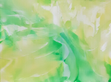 Green abstraction ACEO set 3 pieces, original wax painting 绘画 标题为“Green abstraction A…” 由Poly, 原创艺术品, 蜡