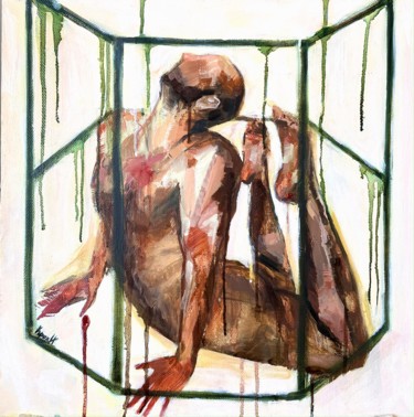 In the cage of consciousness Peinture intitulée "In the cage of cons…" par Anastasiya Krokhmal ( Art Kroha), Œuvre d'art originale, Huile Monté sur Châss…