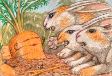 Dessin intitulée "Cairead Makes His S…" par Edwin Loftus, Œuvre d'art originale, Crayon Monté sur Autre panneau rigide