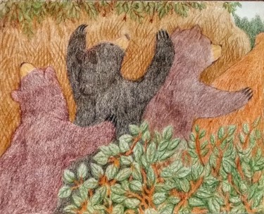 Dessin intitulée "Procession of the B…" par Edwin Loftus, Œuvre d'art originale, Crayon Monté sur Autre panneau rigide