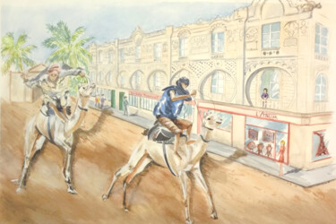 Aquarelle originale et unique, intitulée: Maison Mauresque Peinture intitulée "Aquarelle originale…" par Isabelle Redonnet, Œuvre d'art originale, Aquarelle
