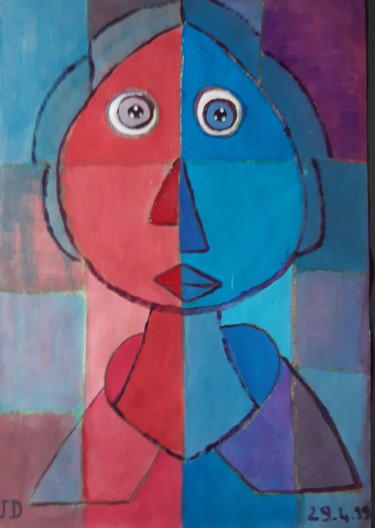 Peinture intitulée "Le Moine Récurrent 1" par Jacques Desvaux (JD), Œuvre d'art originale, Acrylique